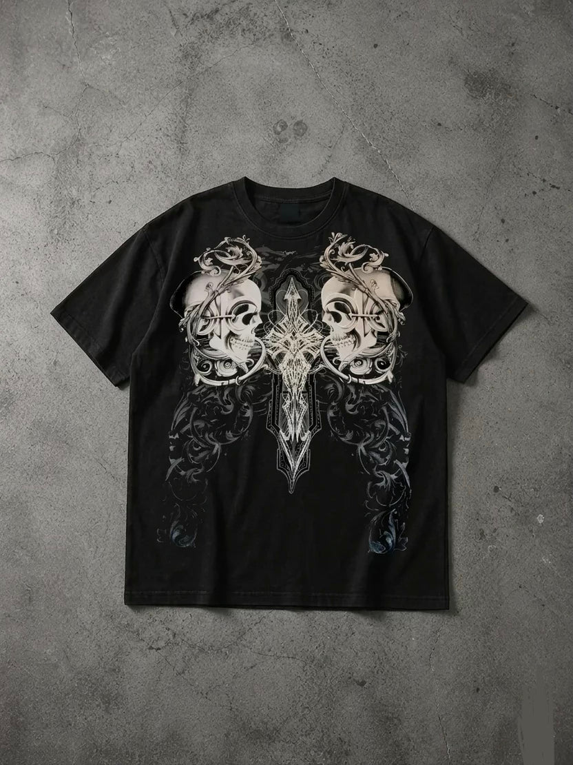 Siyah Affliction Design Mayday Culture T-shirt Unisex