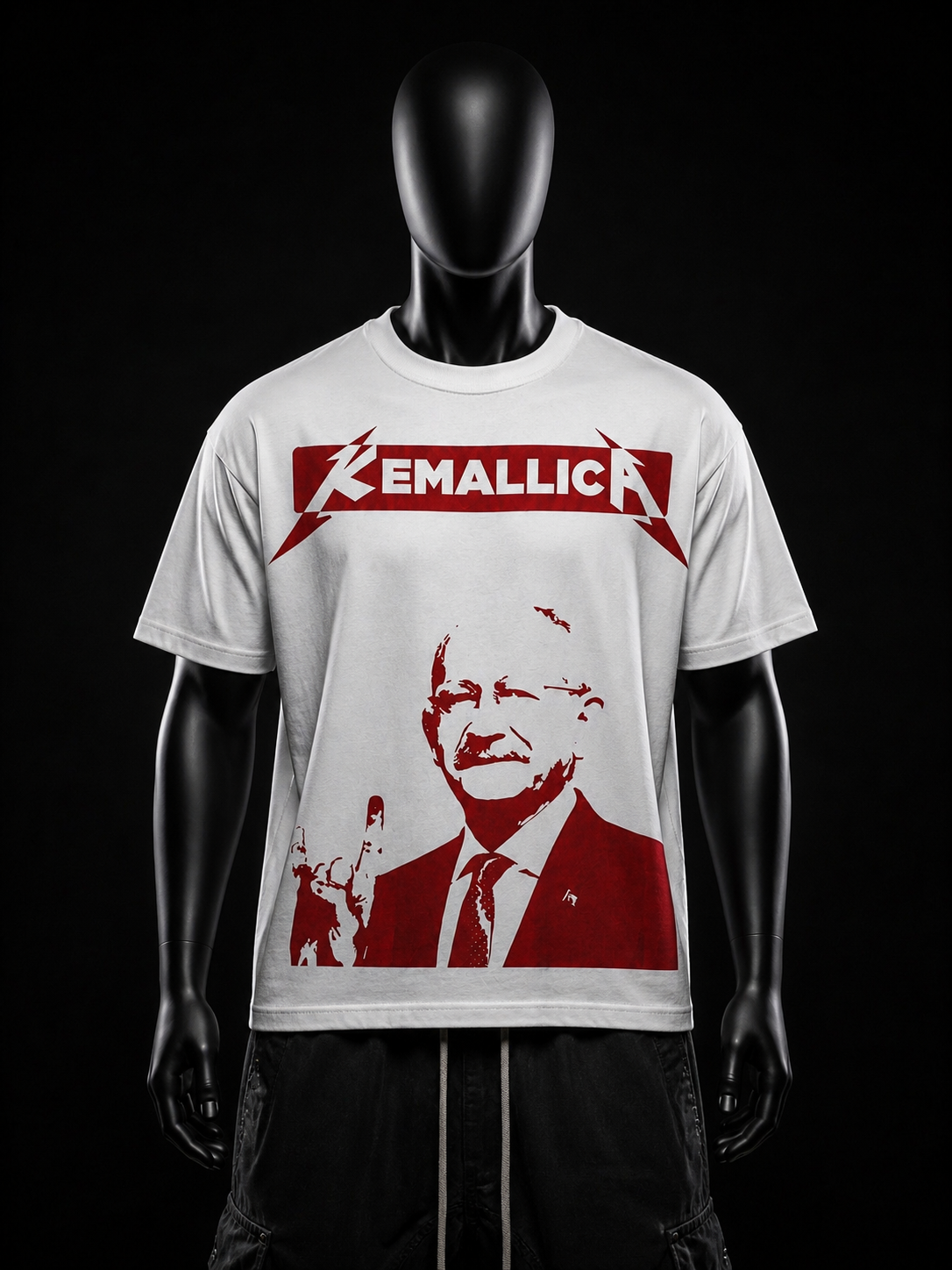 Kemallica Beyaz Baskılı T-Shirt - FreeModels