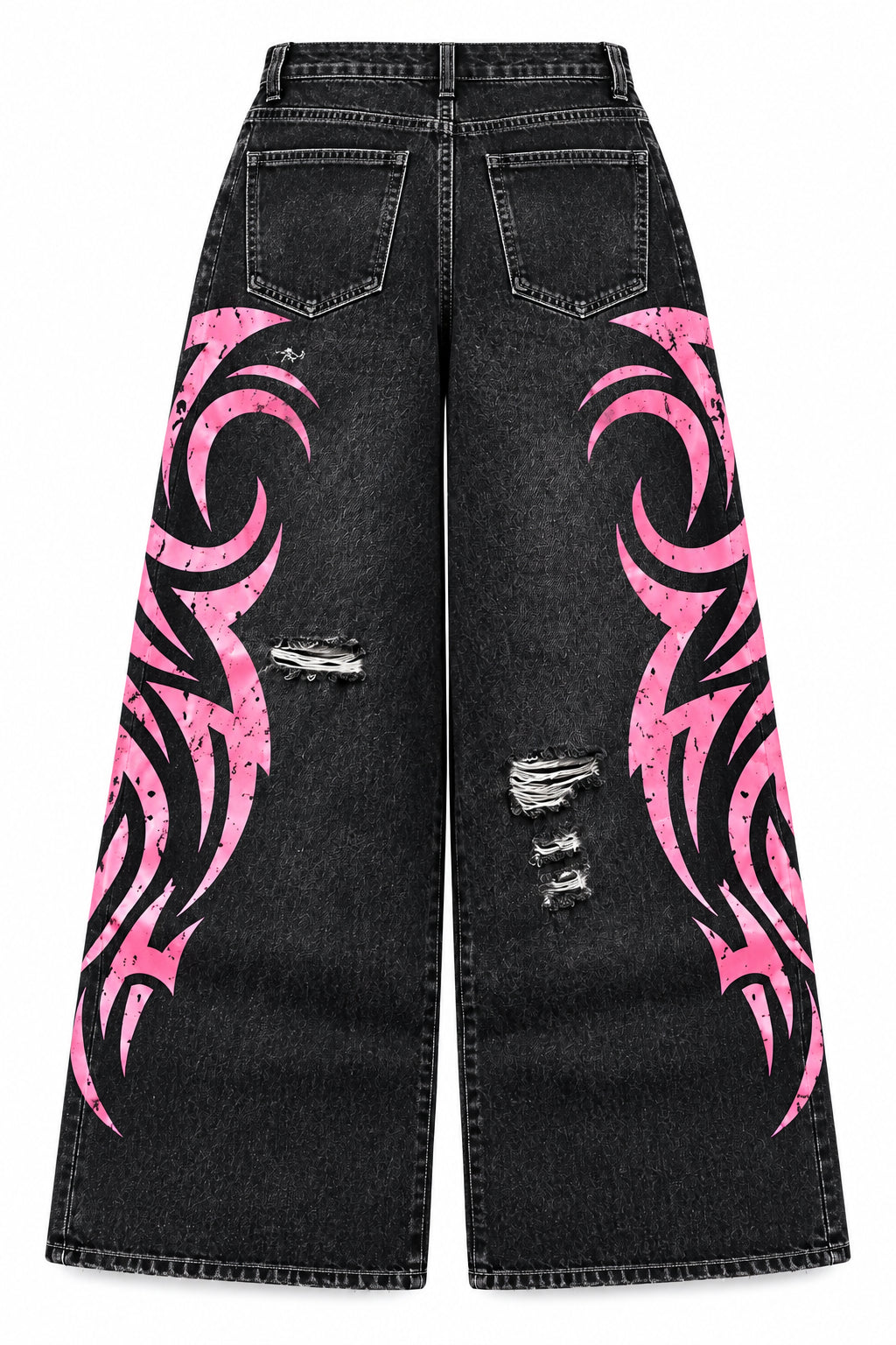 Pembe Tribal Baskılı Harajuku Unisex Pantolon