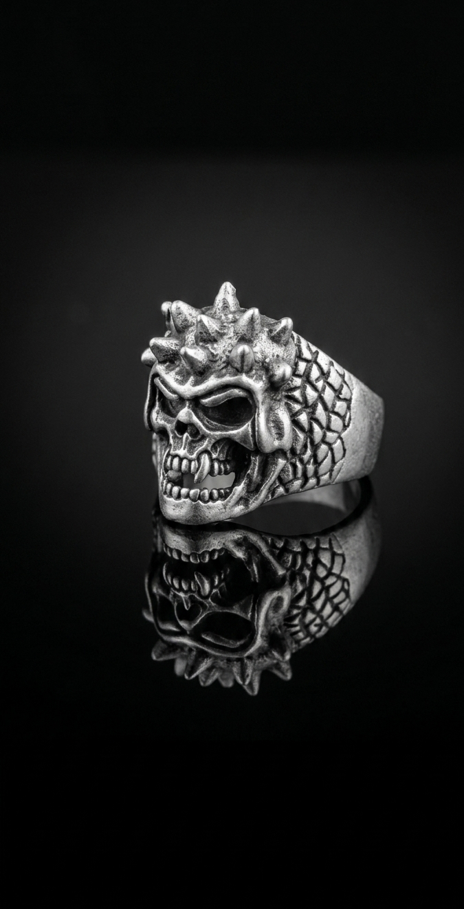 Skeleton Head Unisex Yüzük
